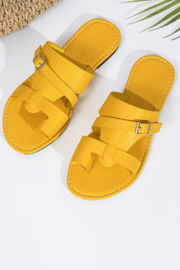 Casual Solid Color Flat Toe Sandals