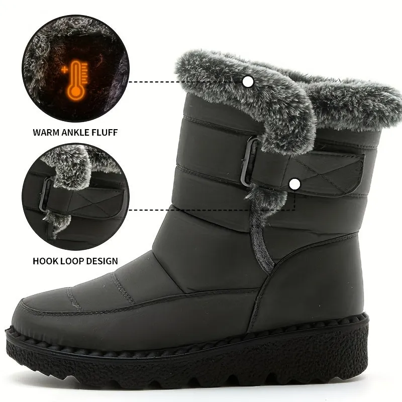 Stylish  Cozy Womens Platform Casual Plush Lined Short Boots  Perfect for Winter