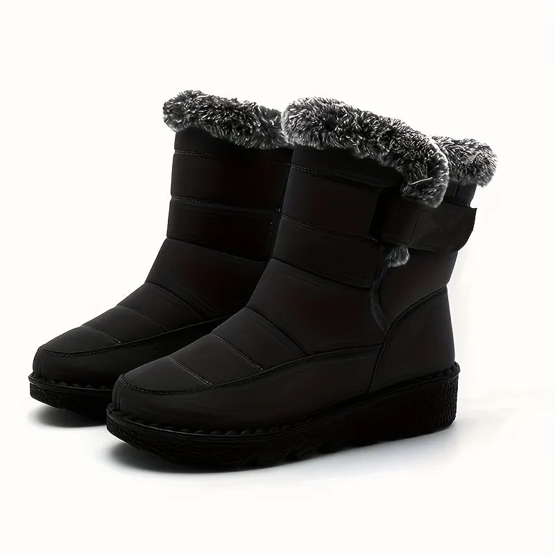Stylish  Cozy Womens Platform Casual Plush Lined Short Boots  Perfect for Winter