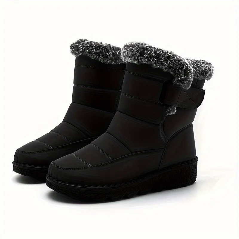 Stylish  Cozy Womens Platform Casual Plush Lined Short Boots  Perfect for Winter