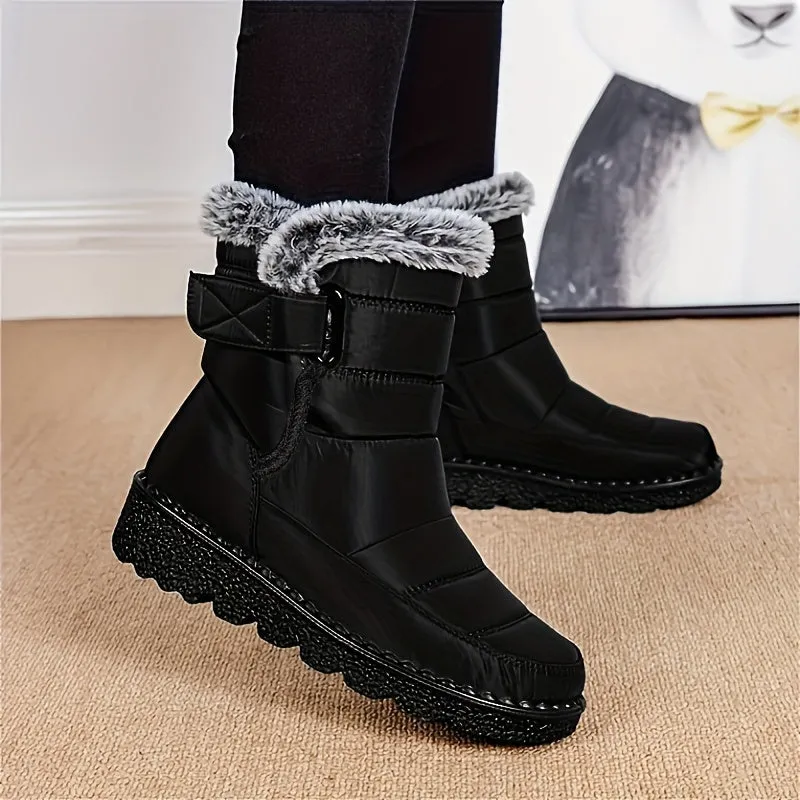 Stylish  Cozy Womens Platform Casual Plush Lined Short Boots  Perfect for Winter