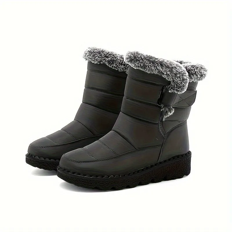 Stylish  Cozy Womens Platform Casual Plush Lined Short Boots  Perfect for Winter