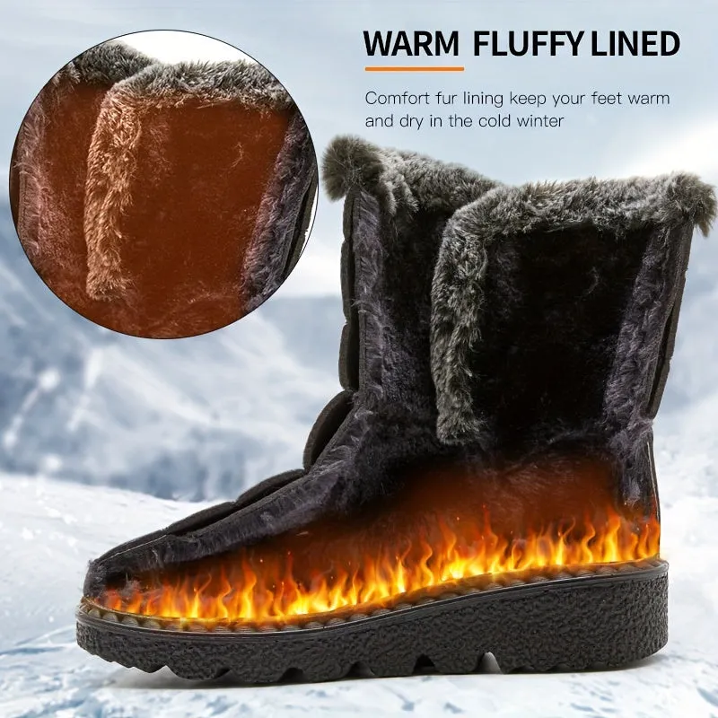 Stylish  Cozy Womens Platform Casual Plush Lined Short Boots  Perfect for Winter