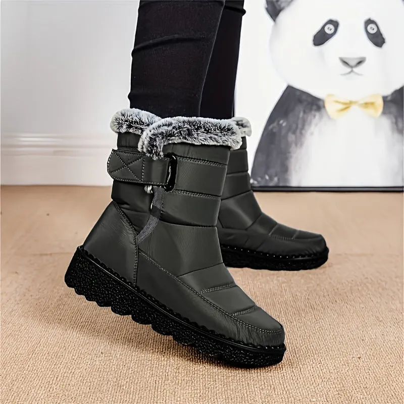 Stylish  Cozy Womens Platform Casual Plush Lined Short Boots  Perfect for Winter